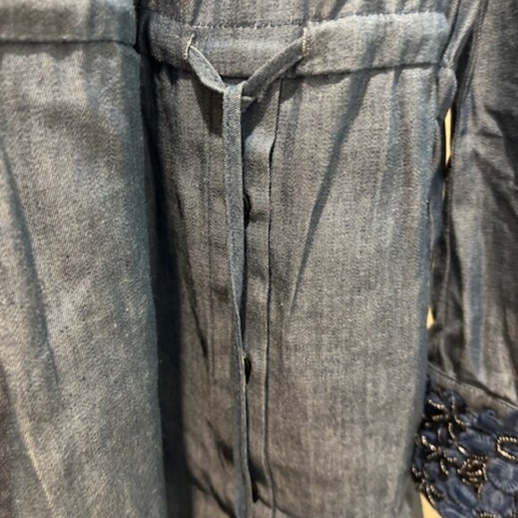 Lusio Off Shoulder Summer Dress Midi Denim, Size S - Picture 16 of 16